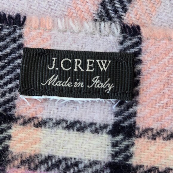 J. Crew Pink Plaid Wool Blend Scarf - Picture 5 of 8